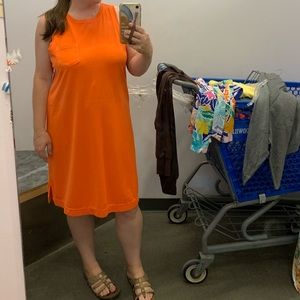 BRIGHT orange Astros colors sleeveless dress